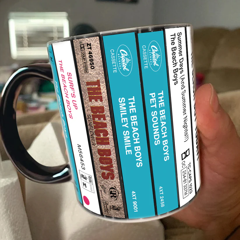 The Beach Boys Albums Cassette Collection Retro Accent Mug