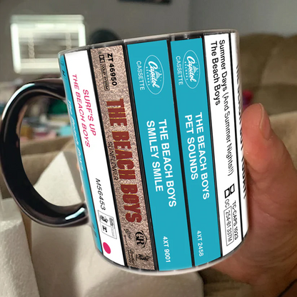 The Beach Boys Albums Cassette Collection Retro Accent Mug