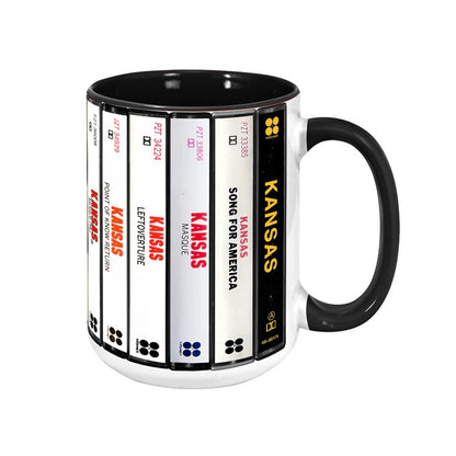 Kansas Albums Cassette Collection Retro Accent Mug