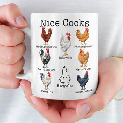 Nice Cocks Mug, Funny Couple Gift for Husband Wife, Wedding Gift for Him Her