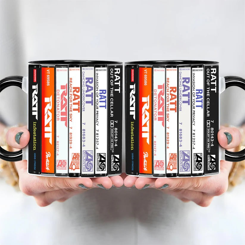 Ratt Albums Cassette Collection Retro Accent Mug