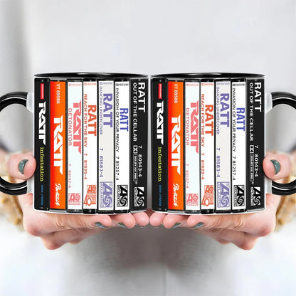 Ratt Albums Cassette Collection Retro Accent Mug