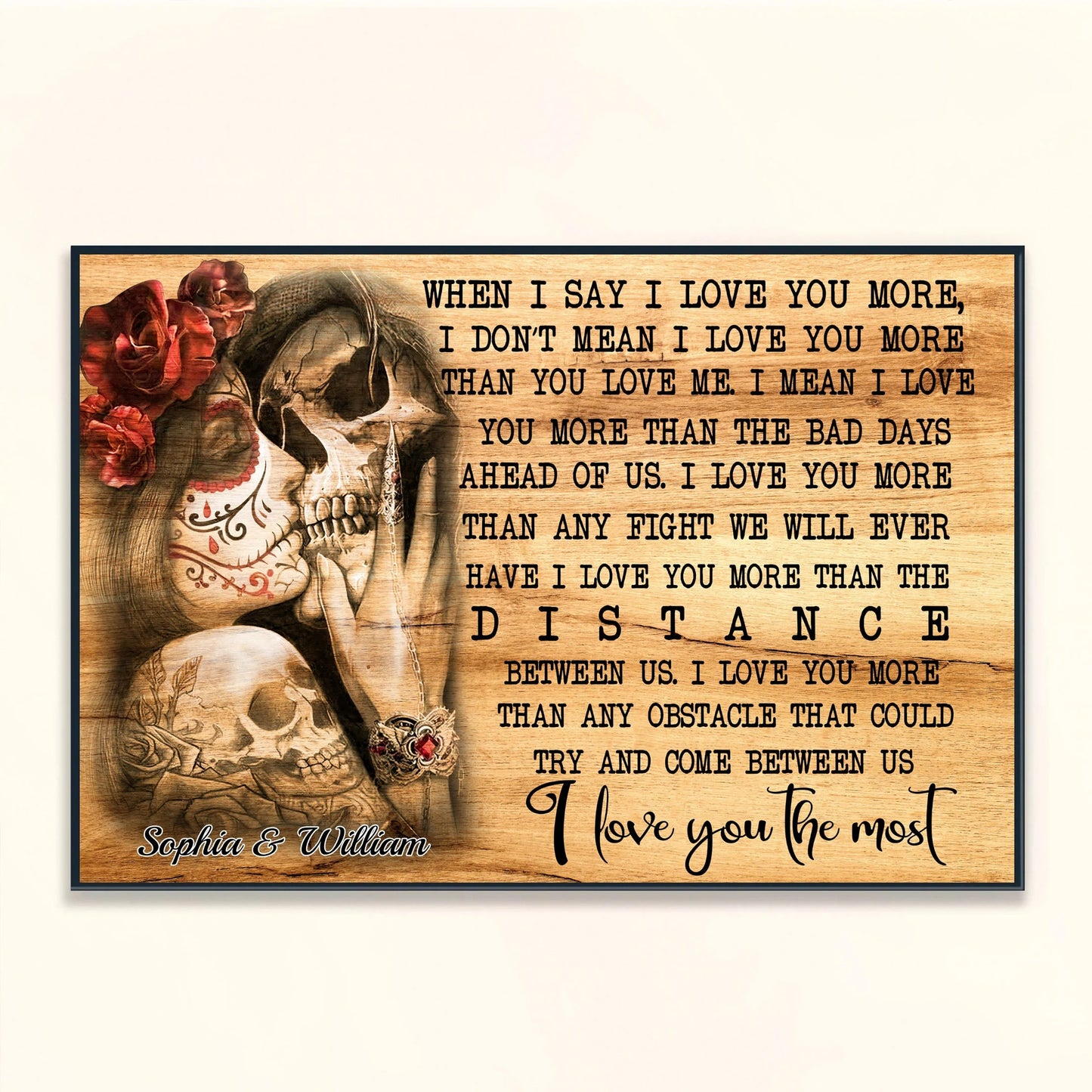 When I Say I Love You More - Personalized Couple Canvas And Poster