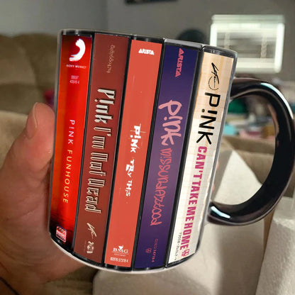 P!nk Albums Cassette Collection Retro Accent Mug