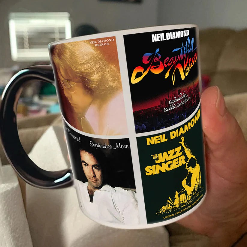 Neil Diamond Albums Cover Collection Retro Accent Mug