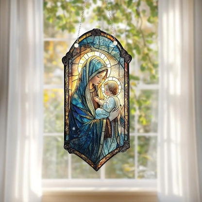 Virgin Mary and Baby Jesus Acrylic Window