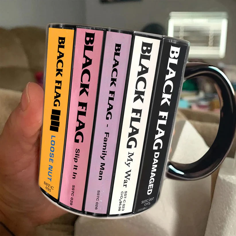 Black Flag Albums Cassette Collection Retro Accent Mug