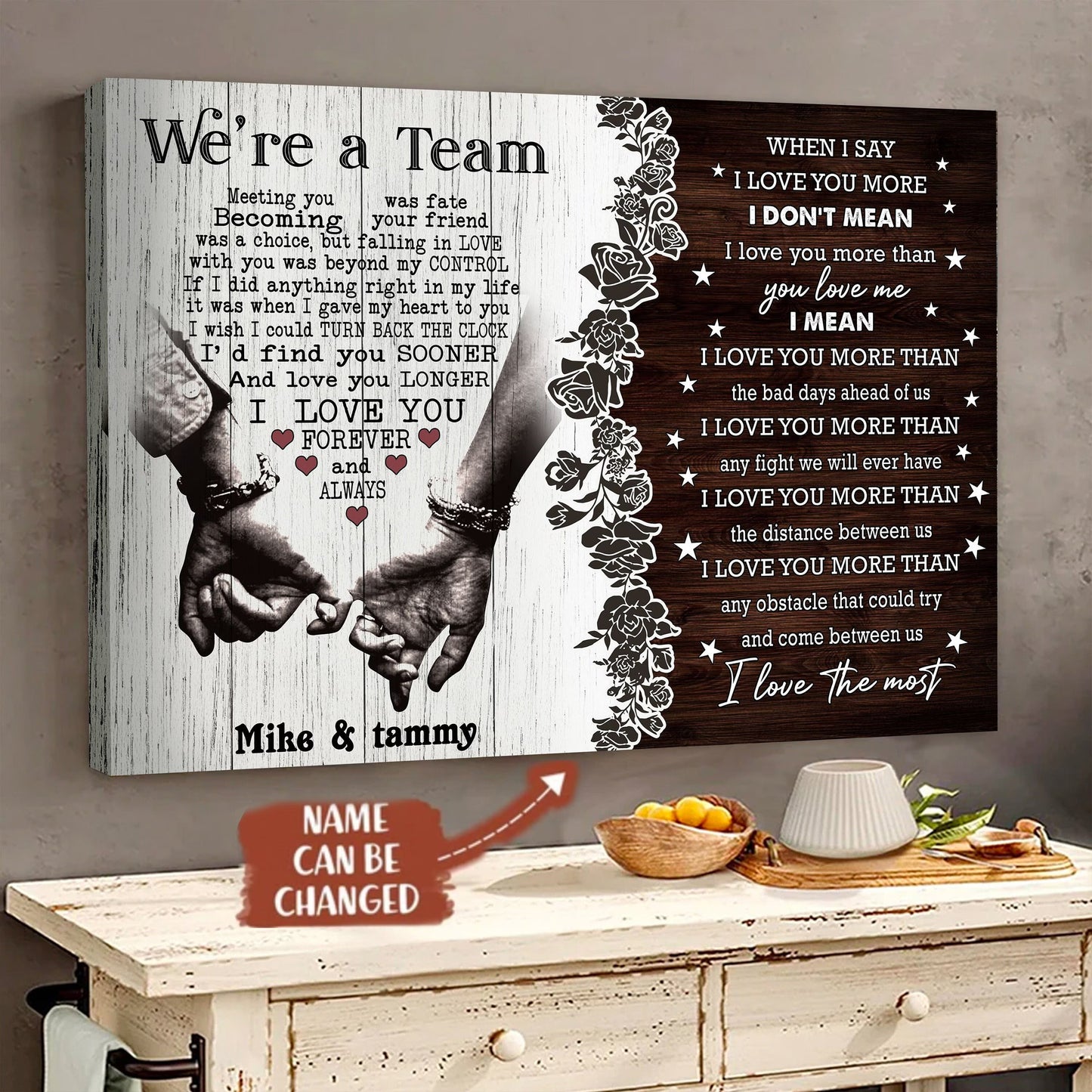 We're A Team, When I Say I Love You - Personalized Couple Canvas And Poster