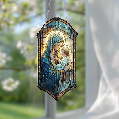 Virgin Mary and Baby Jesus Acrylic Window