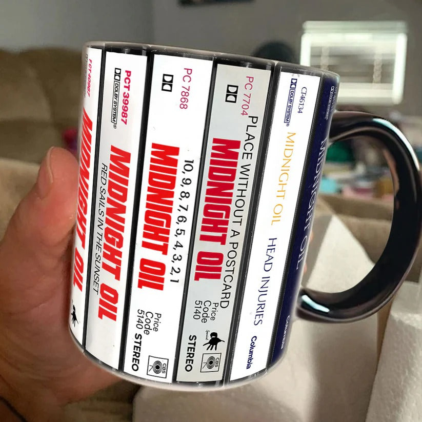 Midnight Oil Albums Cassette Collection Retro Accent Mug