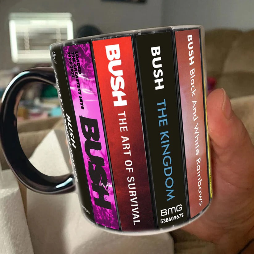 Bush Albums Cassette Collection Retro Accent Mug