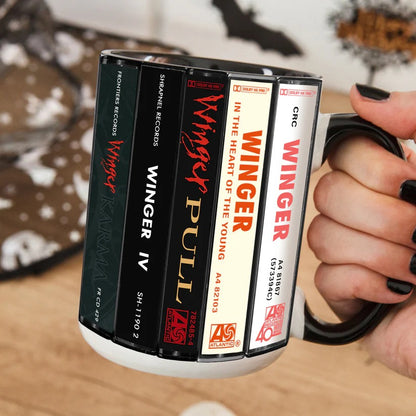 Winger Albums Cassette Collection Retro Accent Mug