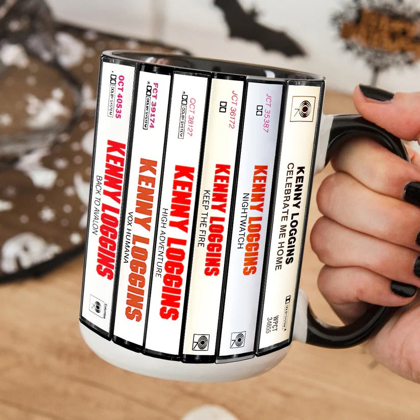 Kenny Loggins Albums Cassette Collection Retro Accent Mug