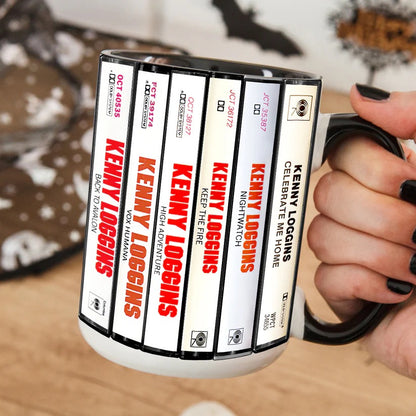 Kenny Loggins Albums Cassette Collection Retro Accent Mug