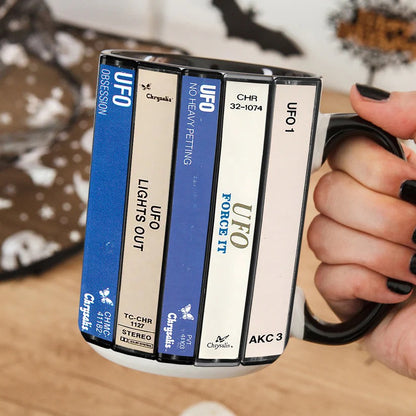 UFO Albums Cassette Collection Retro Accent Mug
