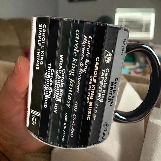 Carole King Albums Cassette Collection Retro Accent Mug