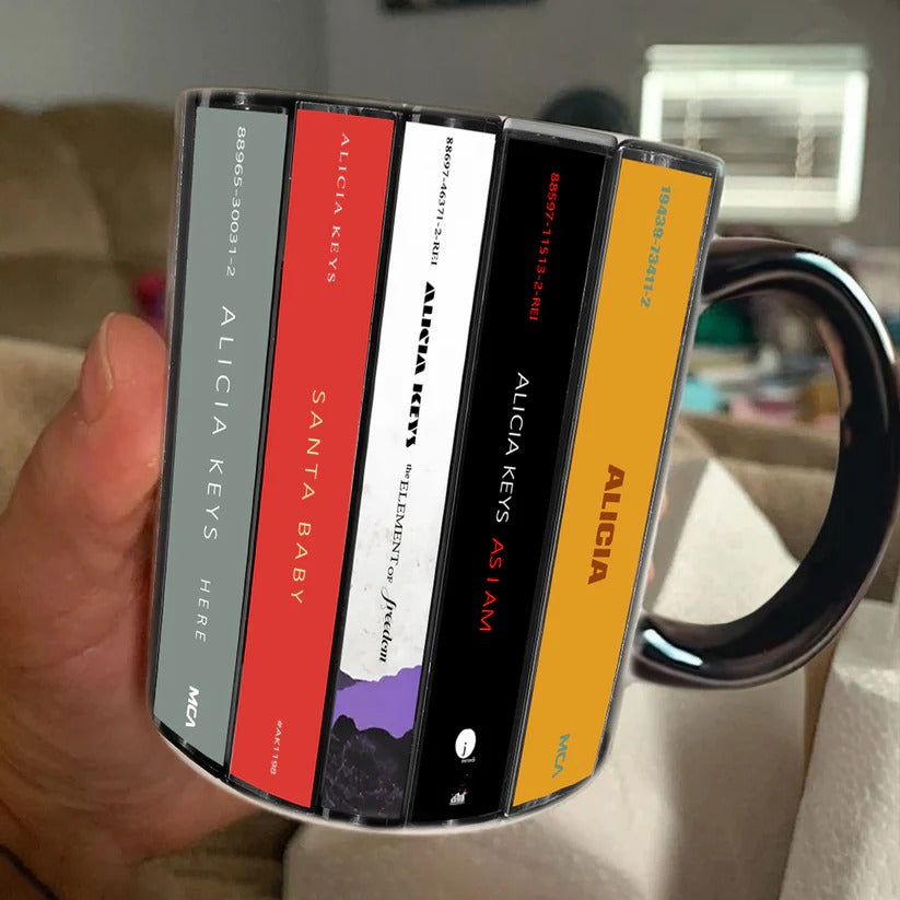 Alicia Keys Albums Cassette Collection Retro Accent Mug