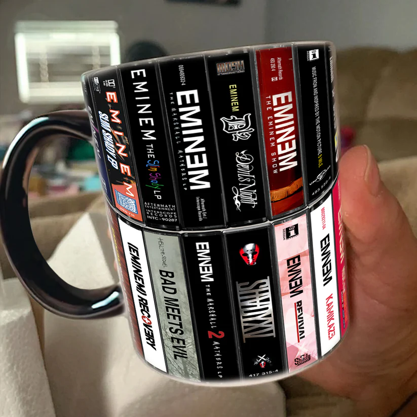 Eminem Albums Cassette Collection Retro Accent Mug