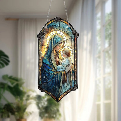 Virgin Mary and Baby Jesus Acrylic Window