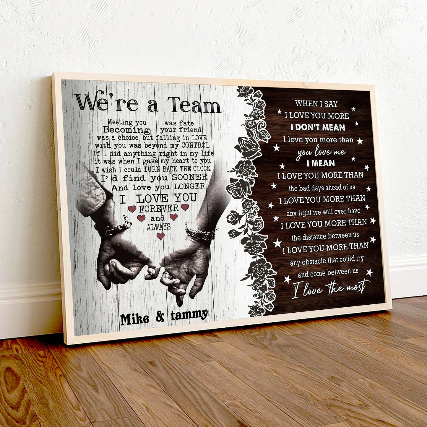We're A Team, When I Say I Love You - Personalized Couple Canvas And Poster
