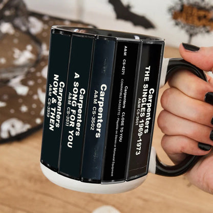 The Carpenters Albums Cassette Collection Retro Accent Mug