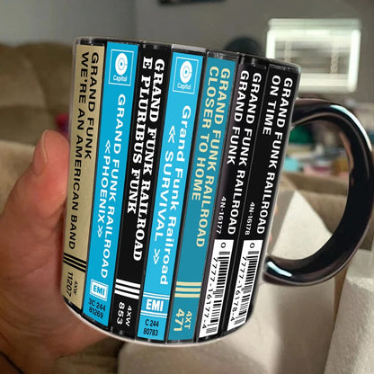 Grand Funk Railroad Albums Cassette Collection Retro Accent Mug