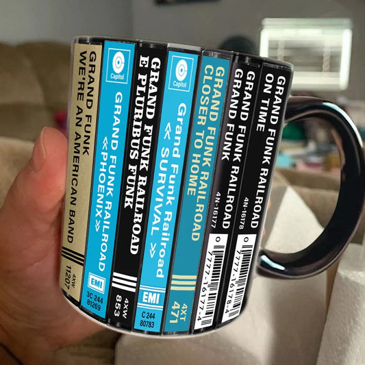 Grand Funk Railroad Albums Cassette Collection Retro Accent Mug