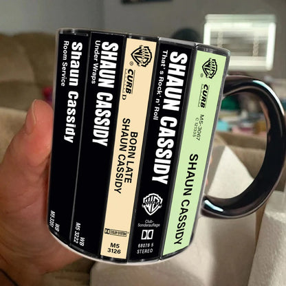 Shaun Cassidy Albums Cassette Collection Retro Accent Mug