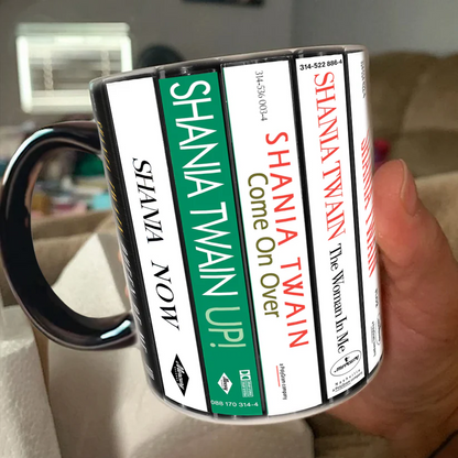Shania Twain Albums Cassette Collection Retro Accent Mug