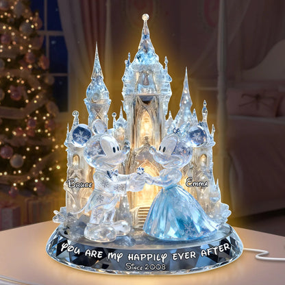 Shimmering Fairytail Couple Acrylic Light Box, Personalized Gifts For Couple