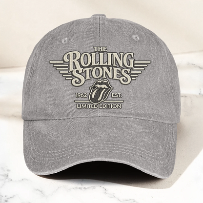 The Rolling Stones Tongue Logo Est 1962 Denim Cap – Retro Vintage Dad Cap Gift For Dad