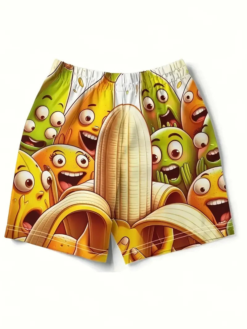 Cartoon Banana Beach Short Quick Dry