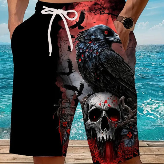 Skull Graphic - Beach Short Quick Dry