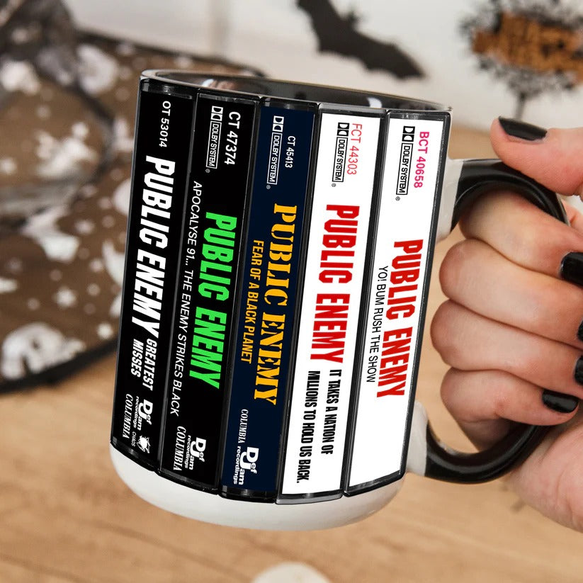 Public Enemy Albums Cassette Collection Retro Accent Mug
