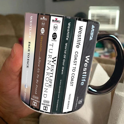Westlife Albums Cassette Collection Retro Accent Mug