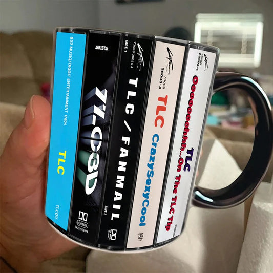 TLC Albums Cassette Collection Retro Accent Mug