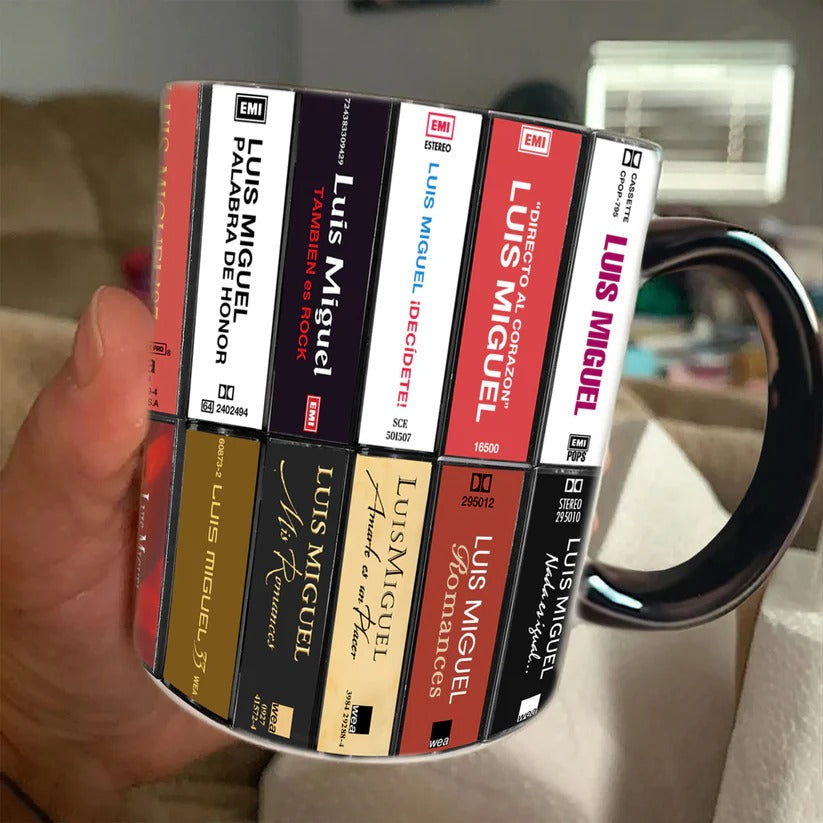 Luis Miguel Albums Cassette Collection Retro Accent Mug