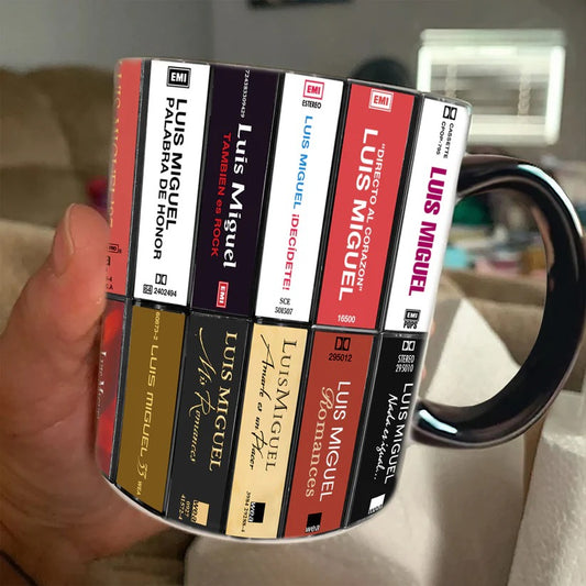 Luis Miguel Albums Cassette Collection Retro Accent Mug