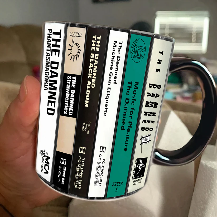 The Damned Albums Cassette Collection Retro Accent Mug