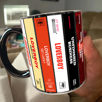 Loverboy Albums Cassette Collection Retro Accent Mug