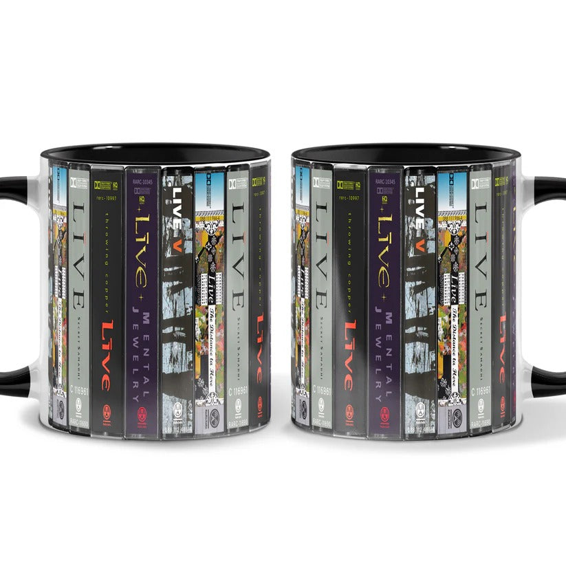 Live Albums Cassette Collection Retro Accent Mug