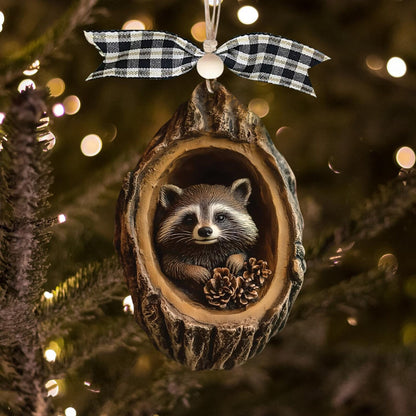 Rustic Christmas Decoration, Perfect Gift for Raccoon Lovers