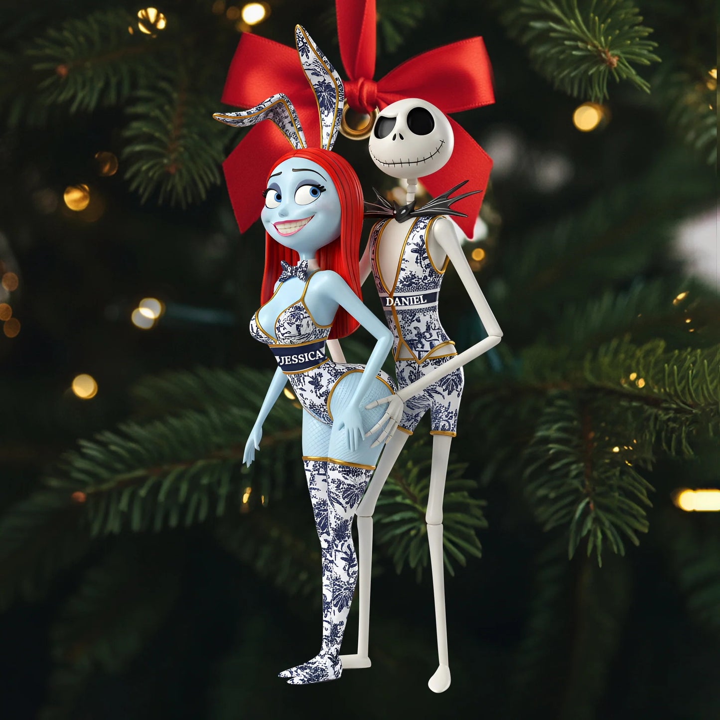 Playful Couple Christmas - Personalized Gifts For Couple Ornament