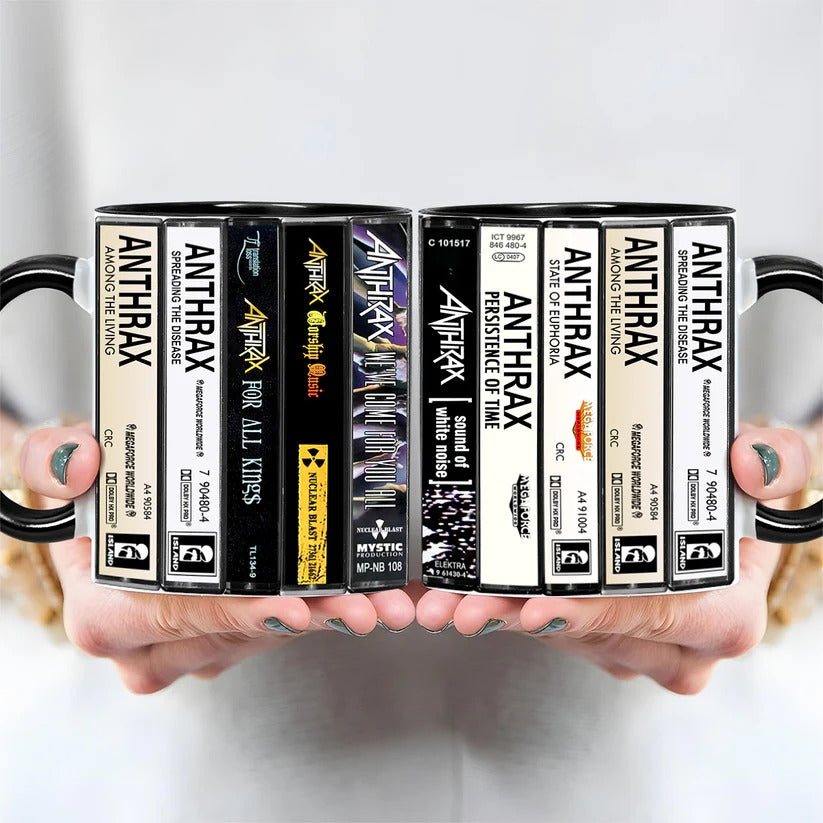 Anthrax Albums Cassette Collection Retro Accent Mug