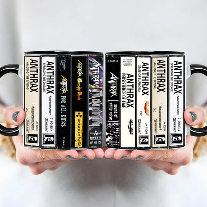 Anthrax Albums Cassette Collection Retro Accent Mug