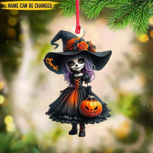 Little Witch Personalized Witch Custom Shaped Ornament