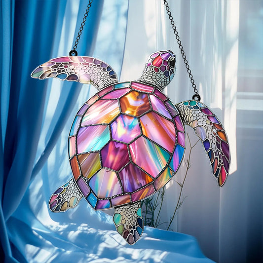 Iridescent Sea Turtle Acrylic Window Suncatcher