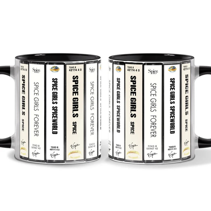 Spice Girls Albums Cassette Collection Retro Accent Mug