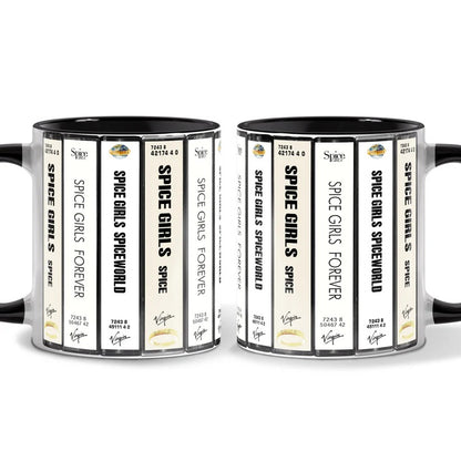 Spice Girls Albums Cassette Collection Retro Accent Mug