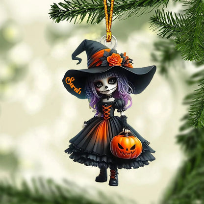 Little Witch Personalized Witch Custom Shaped Ornament